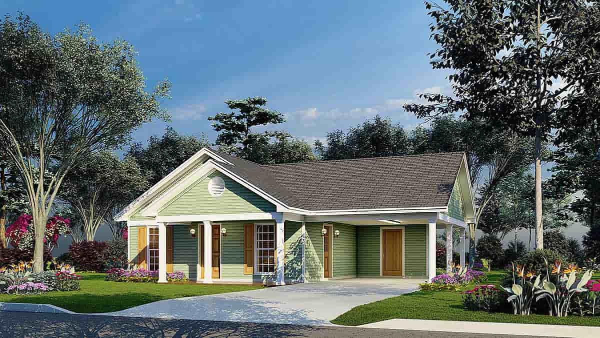 Traditional House Plan 82618 with 3 Beds, 2 Baths, 1 Car Garage Picture 1