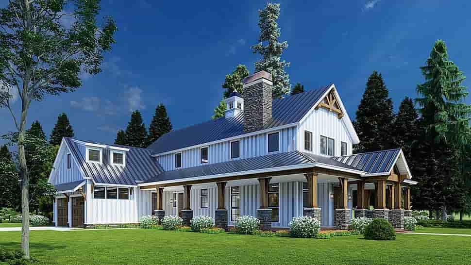 Barndominium, Bungalow, Country, Craftsman, Farmhouse House Plan 82630 with 3 Beds, 5 Baths, 2 Car Garage Picture 3