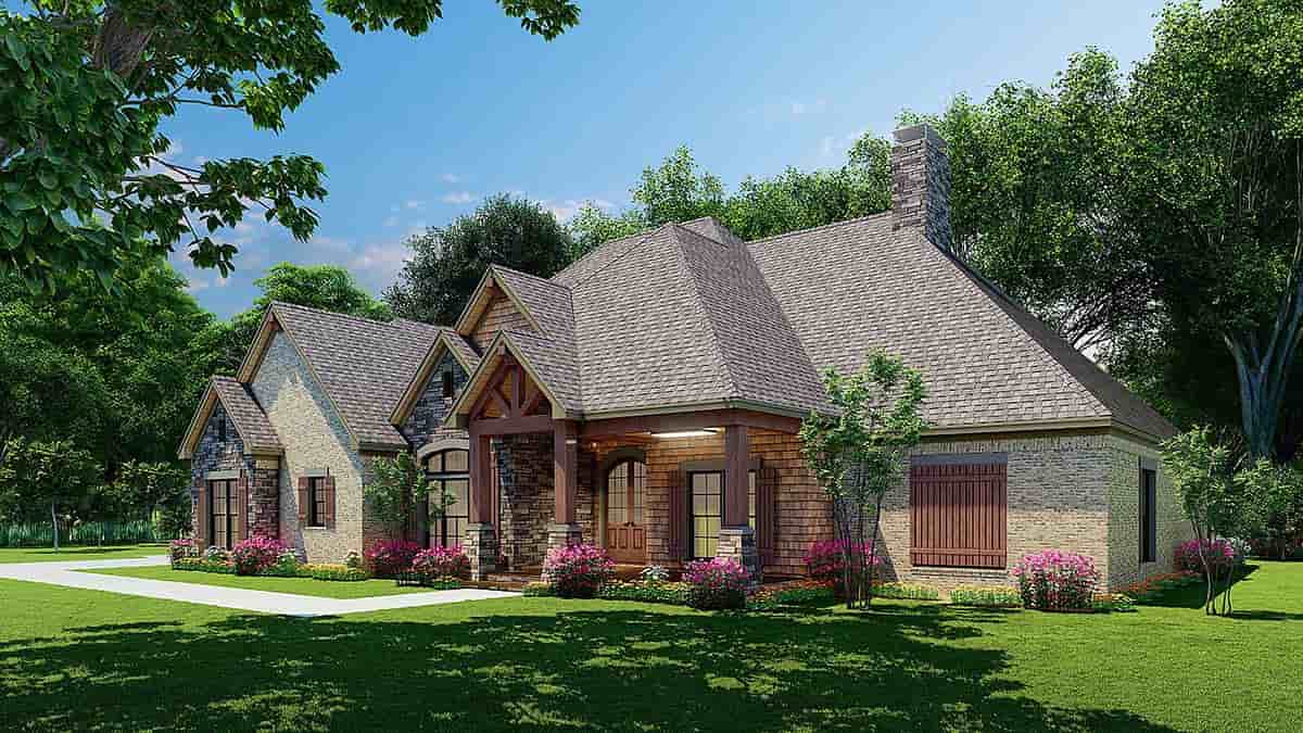 Bungalow, Craftsman, French Country, Traditional House Plan 82631 with 4 Beds, 4 Baths, 2 Car Garage Picture 1