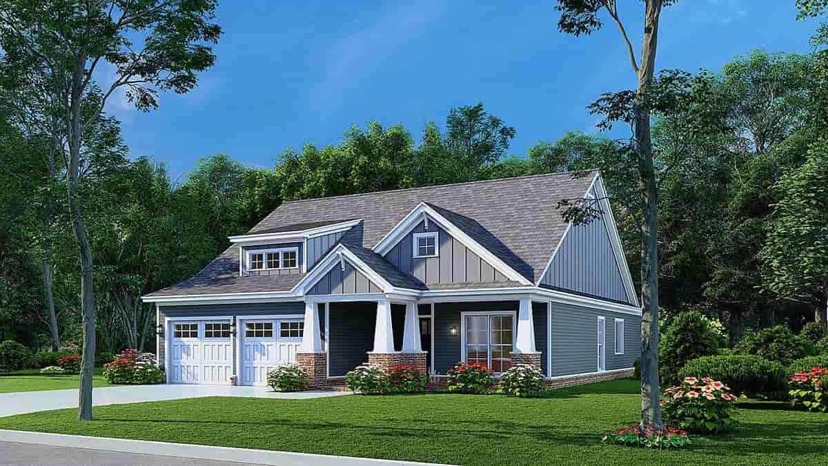 Bungalow, Cottage, Craftsman, Traditional House Plan 82651 with 3 Beds, 2 Baths, 2 Car Garage Picture 1