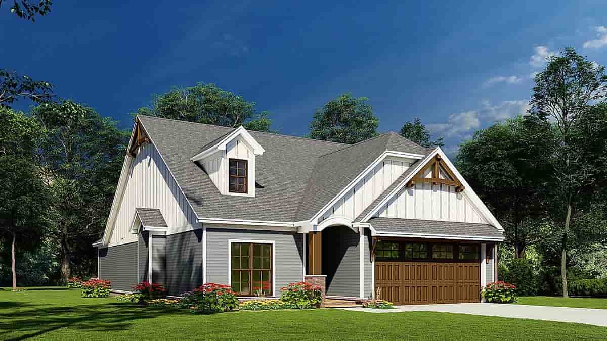 Bungalow, Cottage, Craftsman, Traditional House Plan 82652 with 3 Beds, 2 Baths, 2 Car Garage Picture 2