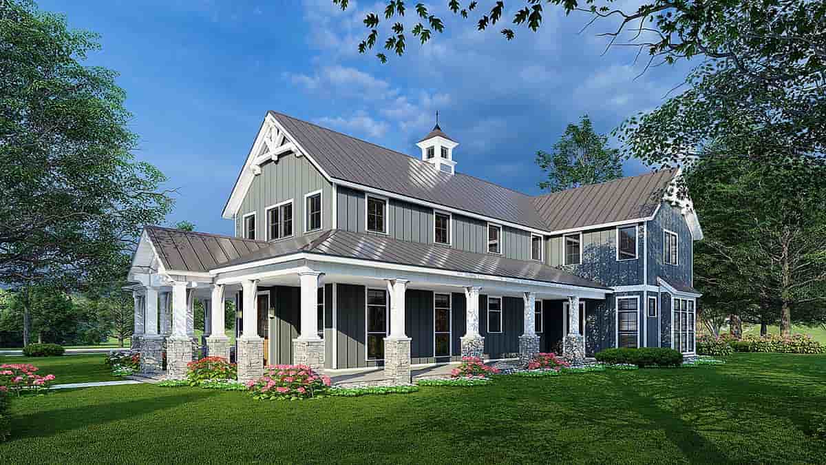 Barndominium, Bungalow, Country, Craftsman, Farmhouse House Plan 82655 with 3 Beds, 5 Baths, 3 Car Garage Picture 1