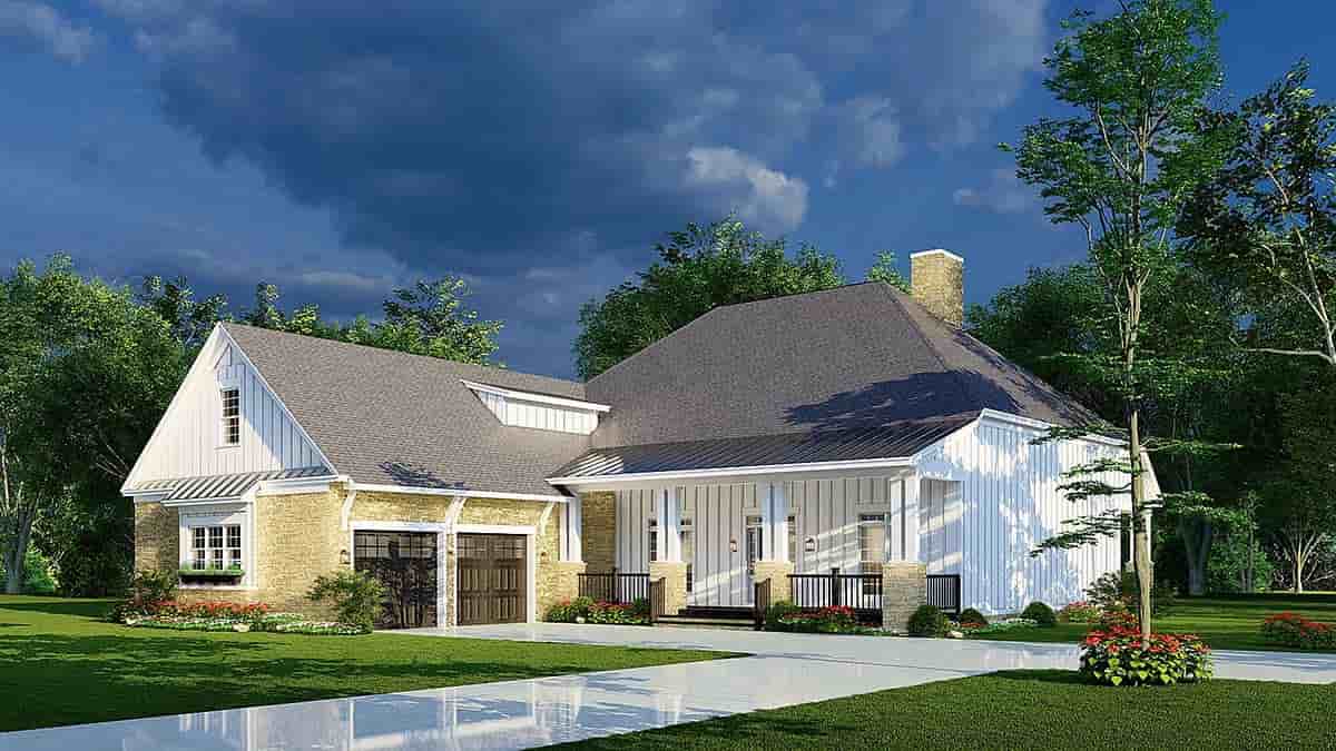 Bungalow, Country, Craftsman, Farmhouse, Southern, Traditional House Plan 82664 with 3 Beds, 2 Baths, 2 Car Garage Picture 1