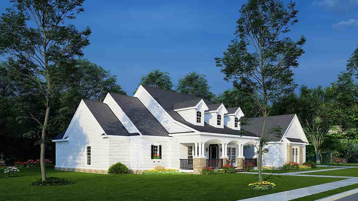 Country, Farmhouse, Southern, Traditional House Plan 82667 with 4 Beds, 3 Baths, 3 Car Garage Picture 2