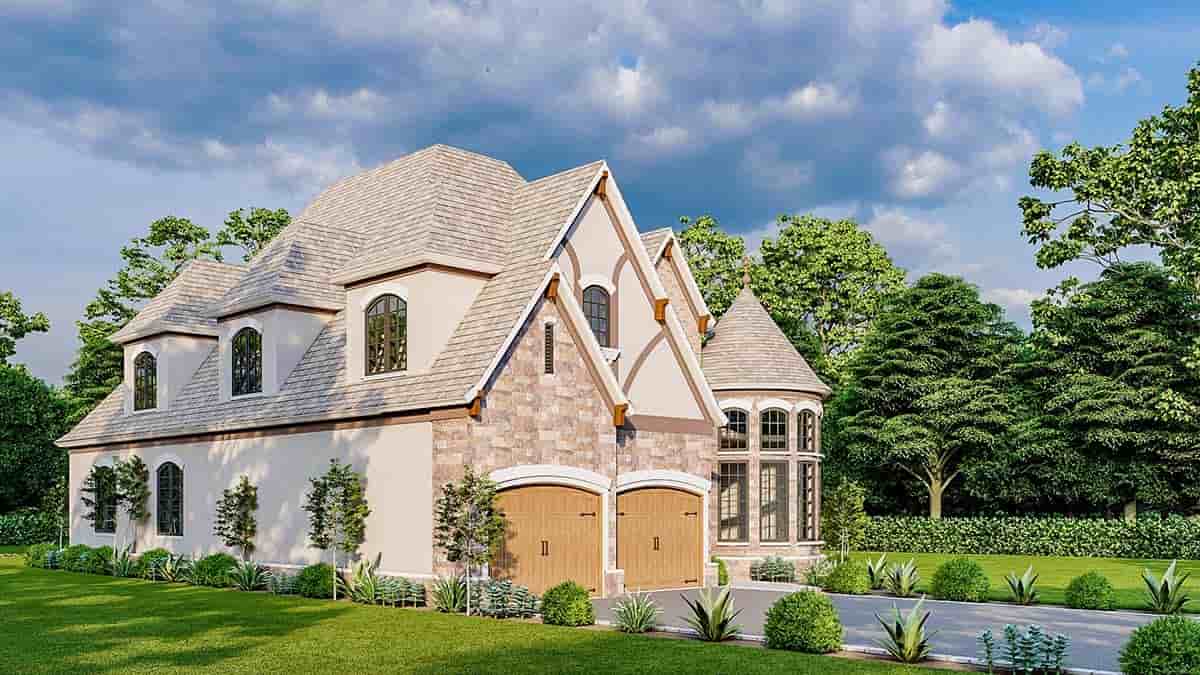 Craftsman, European, French Country, Tudor House Plan 82686 with 4 Beds, 3 Baths, 2 Car Garage Picture 2