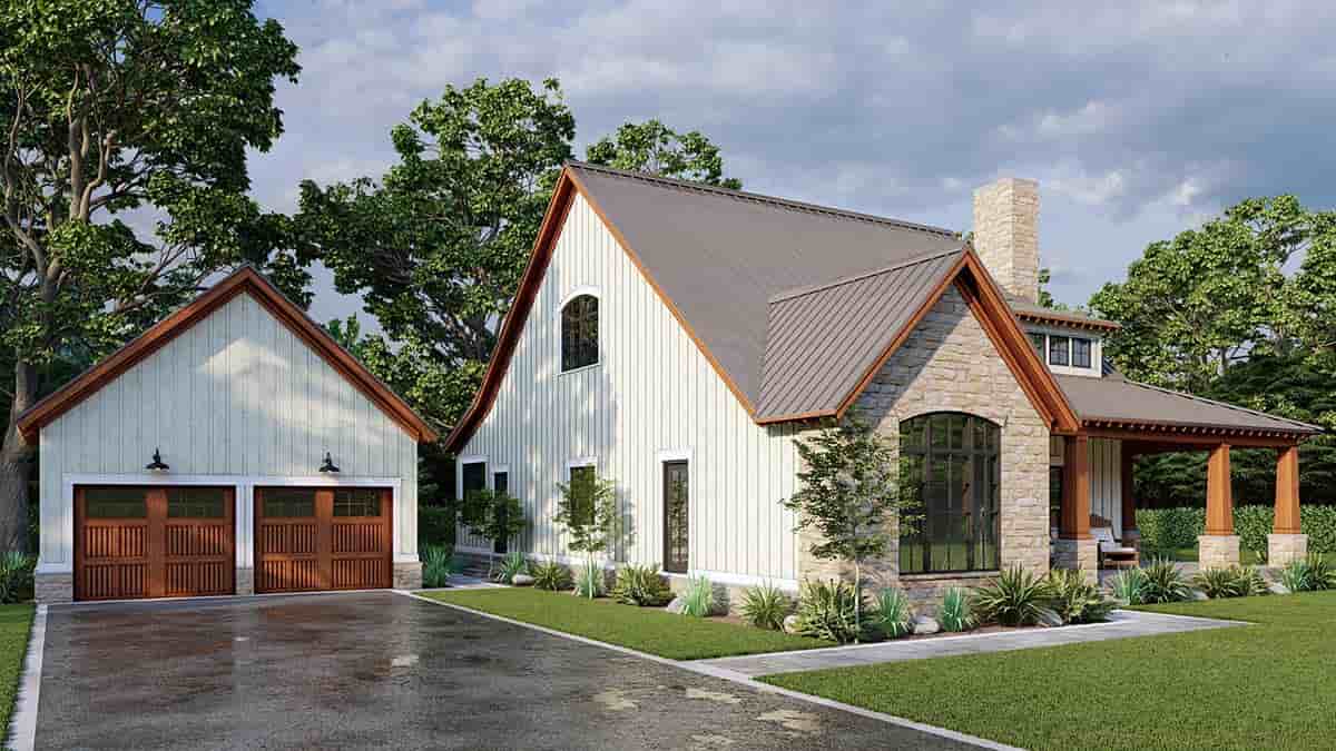 Bungalow, Country, Craftsman, Farmhouse House Plan 82693 with 3 Beds, 3 Baths, 2 Car Garage Picture 2