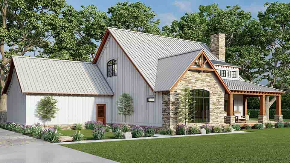 Bungalow, Cabin, Country, Craftsman, Farmhouse House Plan 82697 with 3 Beds, 3 Baths, 2 Car Garage Picture 3