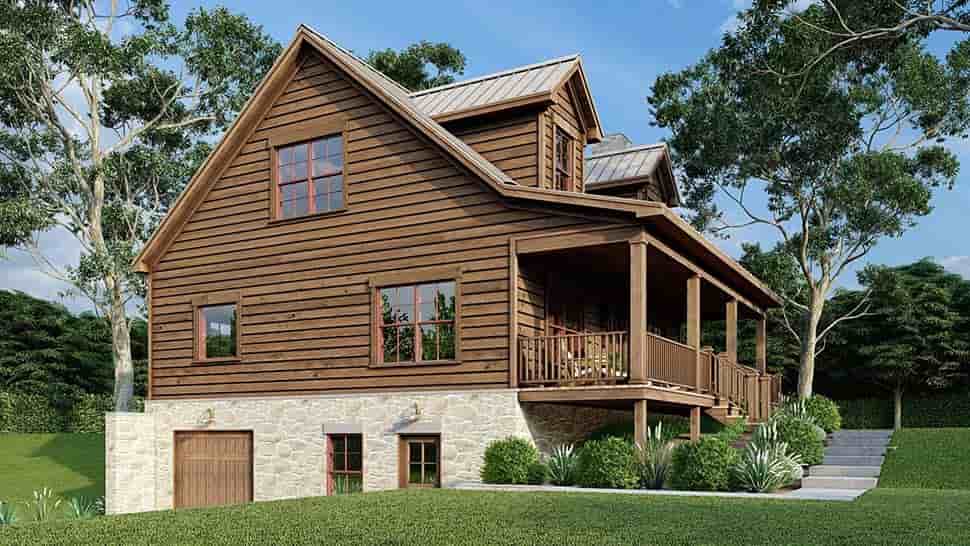 Cabin, Country, Farmhouse House Plan 82701 with 3 Beds, 3 Baths, 1 Car Garage Picture 3