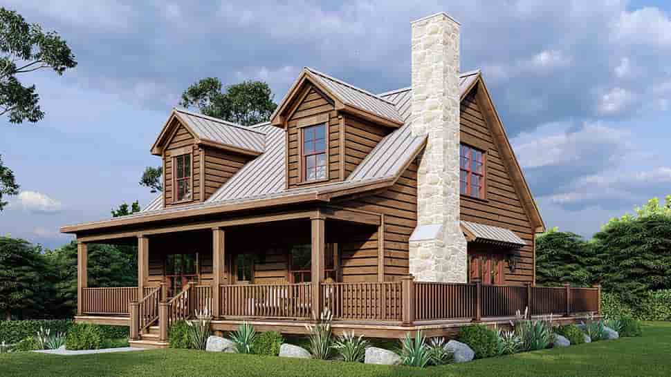 Cabin, Country, Farmhouse House Plan 82701 with 3 Beds, 3 Baths, 1 Car Garage Picture 4