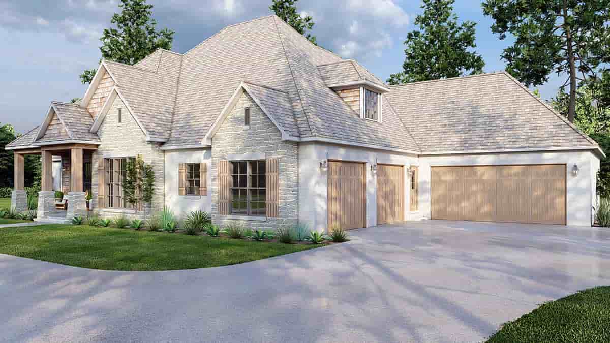 Bungalow, Craftsman, Southern, Traditional House Plan 82713 with 4 Beds, 4 Baths, 4 Car Garage Picture 1