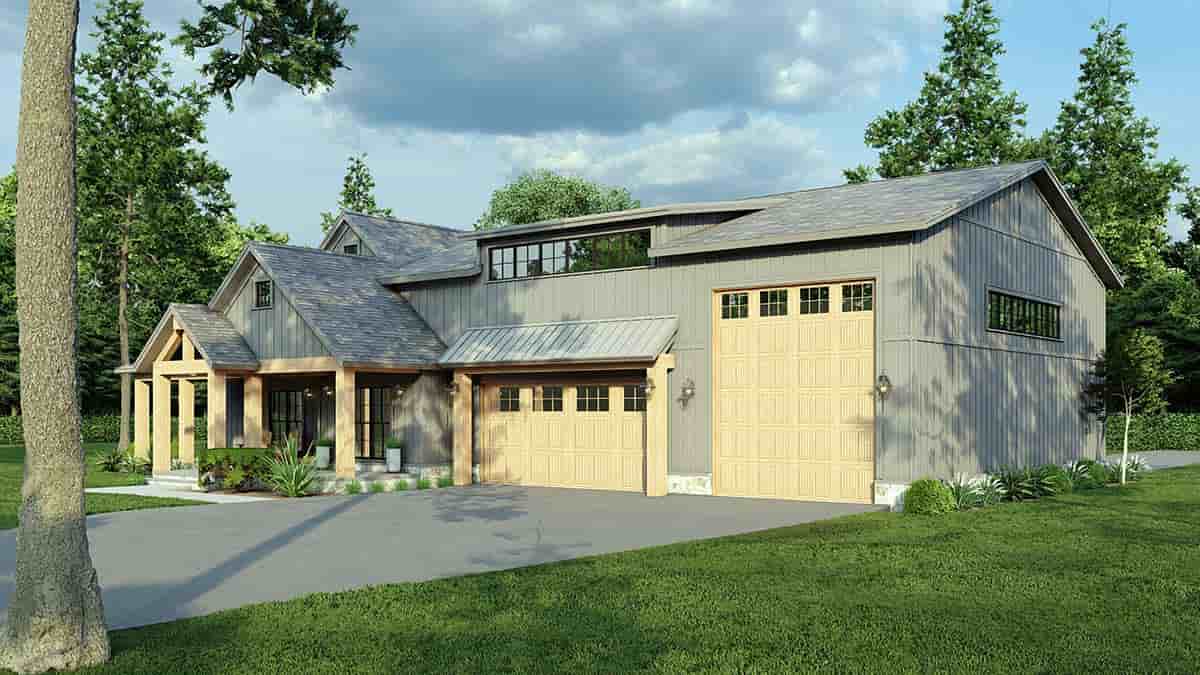 Bungalow, Contemporary, Country, Craftsman, Farmhouse, Traditional House Plan 82714 with 4 Beds, 3 Baths, 3 Car Garage Picture 1
