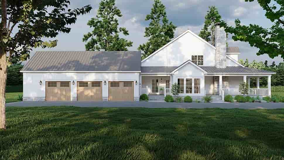 Coastal, Contemporary, Country, Farmhouse, Southern, Traditional House Plan 82717 with 3 Beds, 3 Baths, 3 Car Garage Picture 4