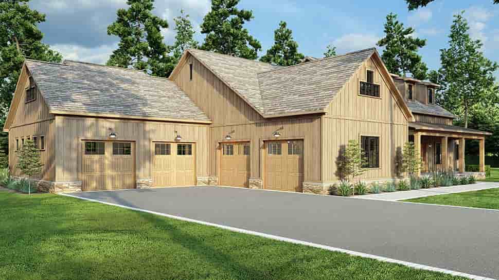 Bungalow, Country, Craftsman, Farmhouse, Southern, Traditional House Plan 82726 with 3 Beds, 3 Baths, 4 Car Garage Picture 3