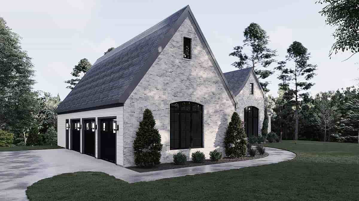 Contemporary, European, French Country, Modern House Plan 82735 with 3 Beds, 4 Baths, 3 Car Garage Picture 2