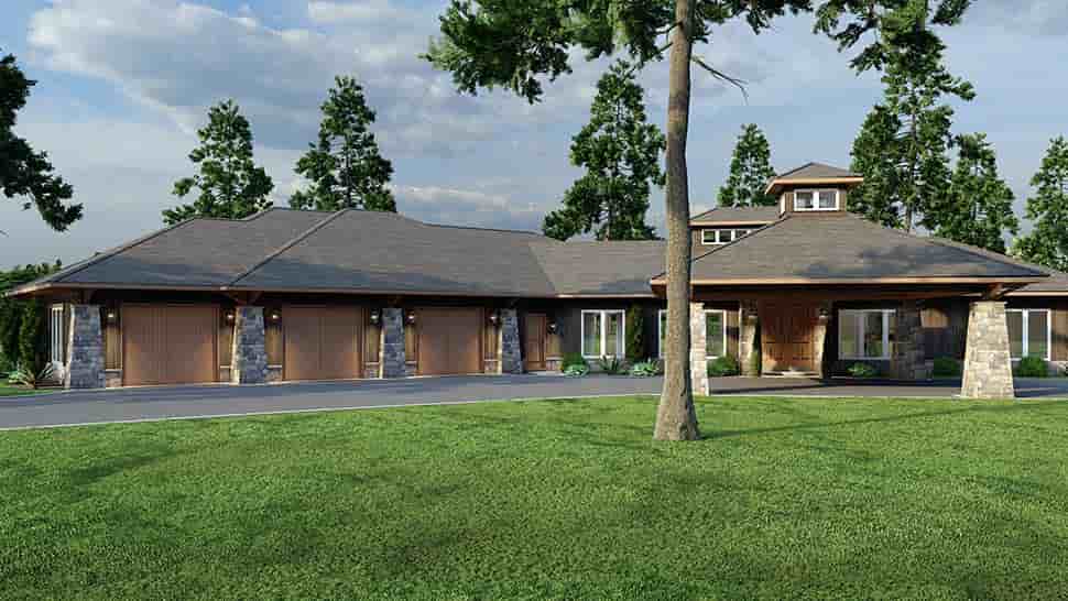 Contemporary, Prairie, Tuscan House Plan 82736 with 4 Beds, 3 Baths, 3 Car Garage Picture 10