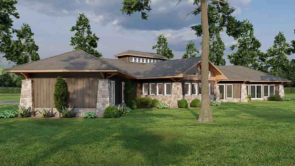Contemporary, Prairie, Tuscan House Plan 82736 with 4 Beds, 3 Baths, 3 Car Garage Picture 6