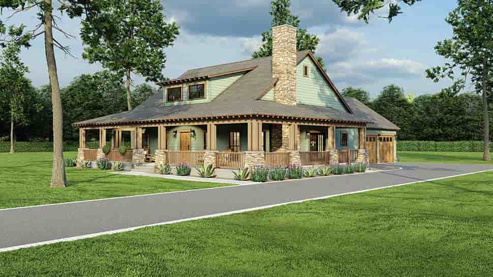 Cabin, Country, Farmhouse, Southern House Plan 82740 with 2 Beds, 2 Baths, 2 Car Garage Picture 4