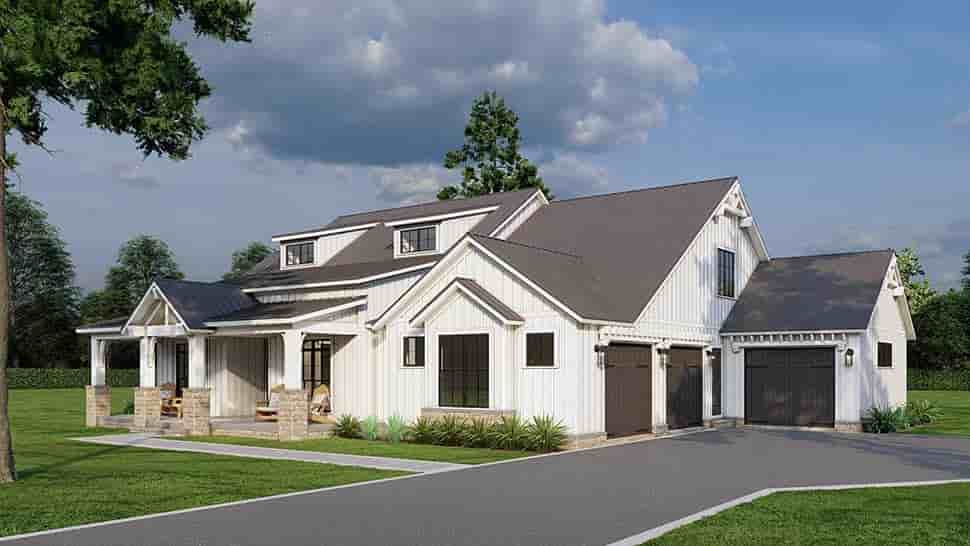 Barndominium, Country, Southern, Traditional House Plan 82743 with 4 Beds, 4 Baths, 3 Car Garage Picture 3