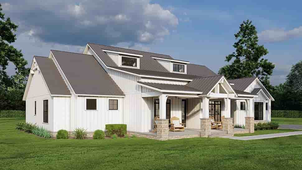 Barndominium, Country, Southern, Traditional House Plan 82743 with 4 Beds, 4 Baths, 3 Car Garage Picture 4