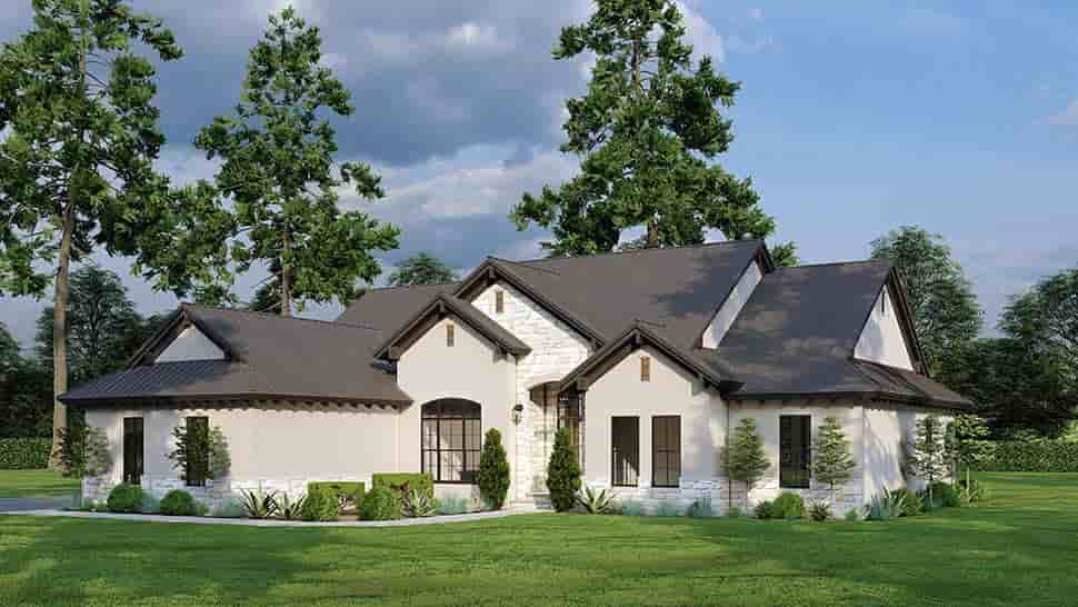 French Country, Mediterranean, Tuscan House Plan 82749 with 4 Beds, 3 Baths, 3 Car Garage Picture 3