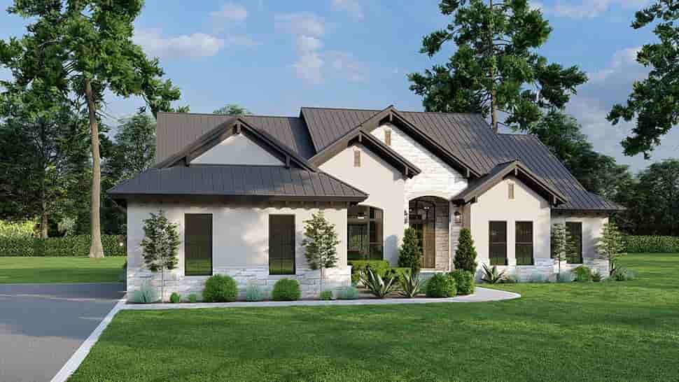 French Country, Mediterranean, Tuscan House Plan 82749 with 4 Beds, 3 Baths, 3 Car Garage Picture 6