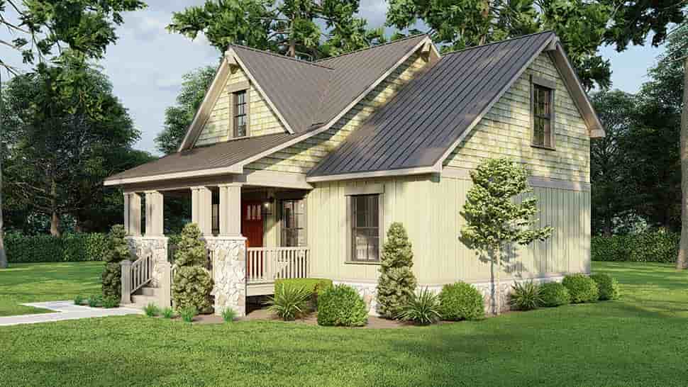 Coastal, Cottage, Country, Southern Multi-Family Plan 82755 with 2 Beds, 2 Baths Picture 4