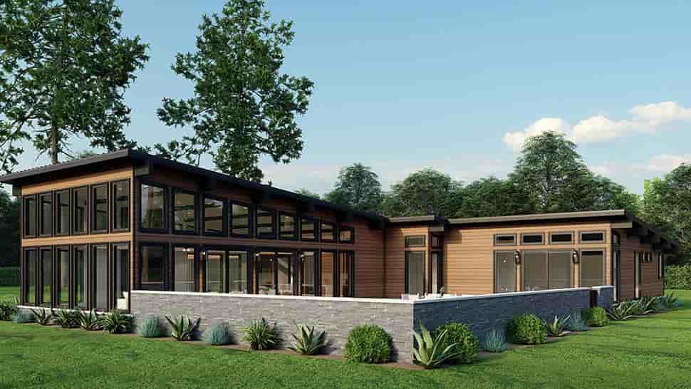 Coastal, Contemporary, Modern House Plan 82756 with 3 Beds, 3 Baths, 2 Car Garage Picture 4
