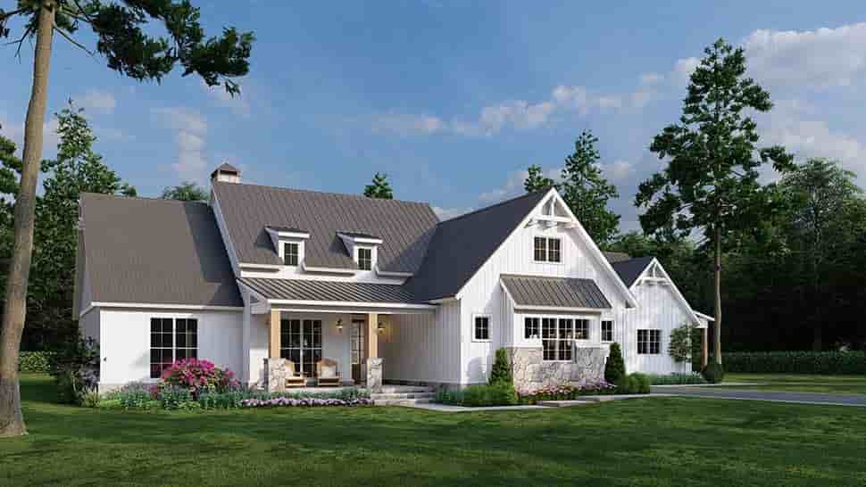 Farmhouse House Plan 82757 with 5 Beds, 3 Baths, 3 Car Garage Picture 3