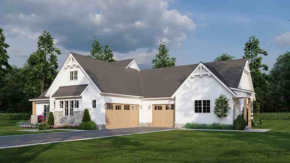 Farmhouse House Plan 82757 with 5 Beds, 3 Baths, 3 Car Garage Picture 4