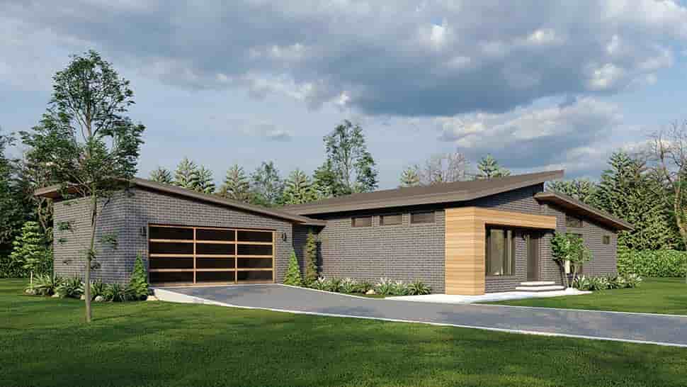 Contemporary, Modern House Plan 82770 with 3 Beds, 2 Baths, 2 Car Garage Picture 3