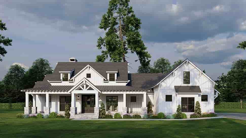 Country, Farmhouse House Plan 82782 with 3 Beds, 3 Baths, 3 Car Garage Picture 3