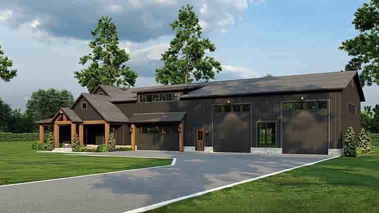 Barndominium, Country, Craftsman, Farmhouse House Plan 82783 with 4 Beds, 3 Baths, 4 Car Garage Picture 5
