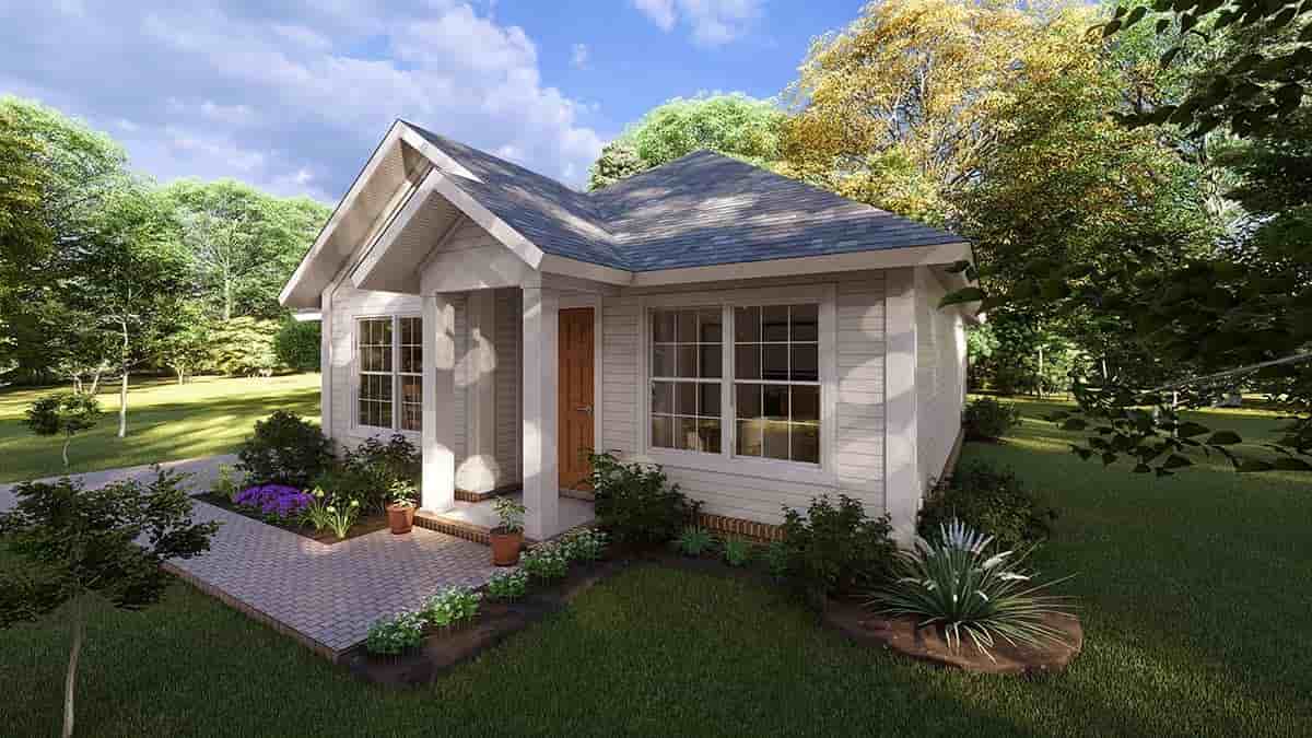 Cottage, Craftsman, Traditional House Plan 82802 with 2 Beds, 1 Baths, 1 Car Garage Picture 1