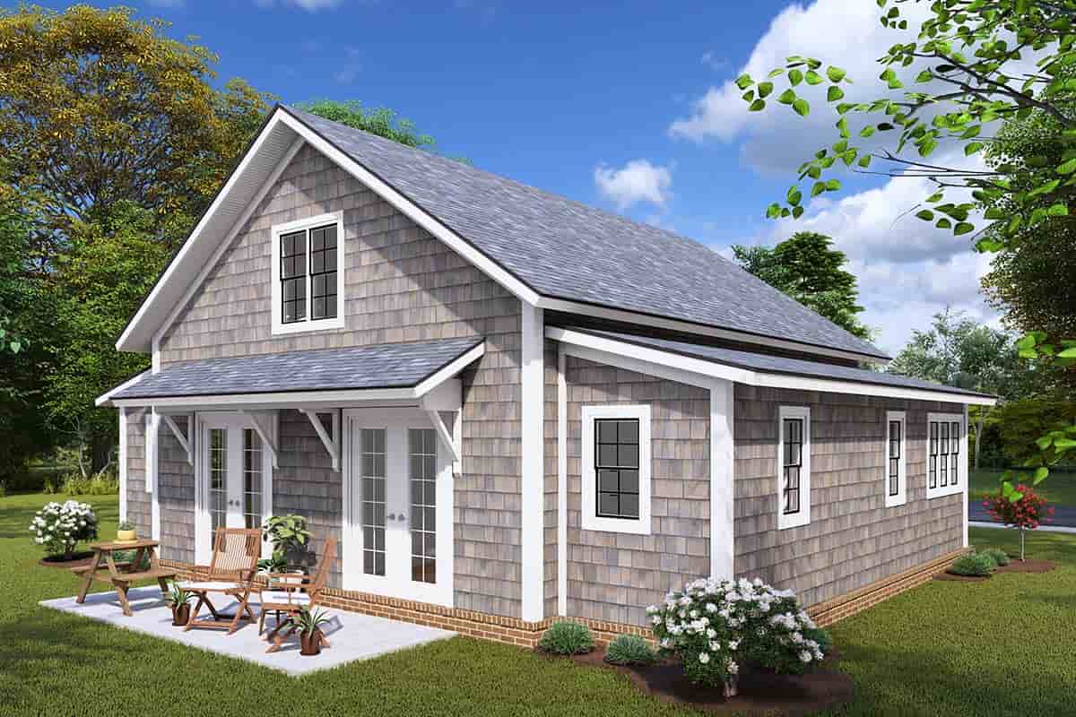 Barndominium, Cabin, Cottage House Plan 82838 with 2 Beds, 2 Baths Picture 2