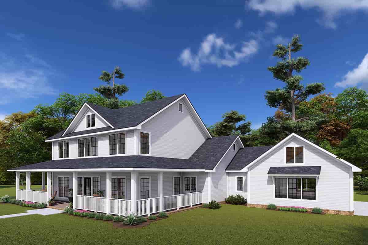 Farmhouse, Traditional House Plan 82841 with 4 Beds, 4 Baths, 3 Car Garage Picture 1