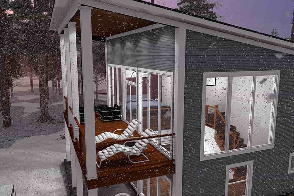 Cabin, Modern House Plan 82843 with 3 Beds, 2 Baths Picture 6