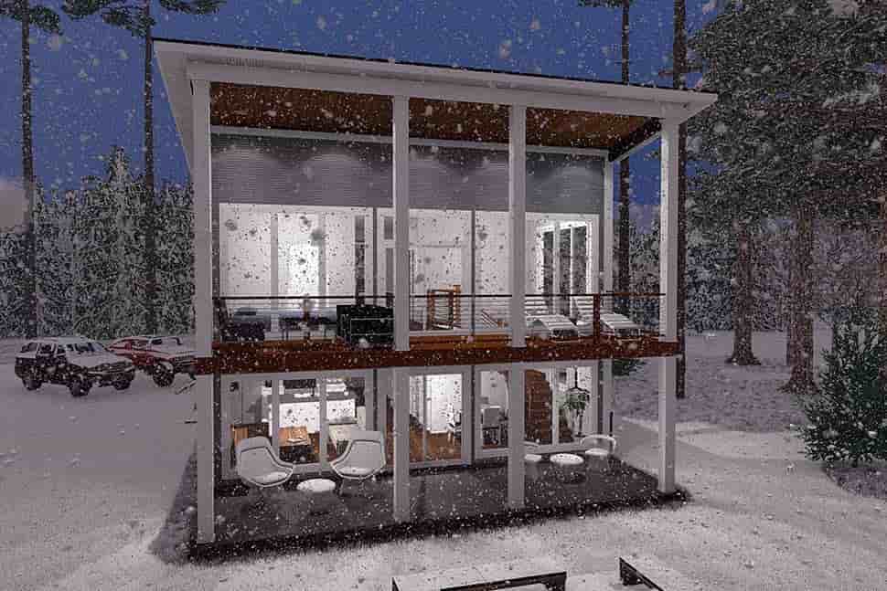 Cabin, Modern House Plan 82843 with 3 Beds, 2 Baths Picture 7