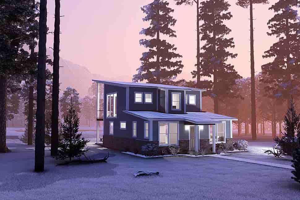 Cabin, Modern House Plan 82843 with 3 Beds, 2 Baths Picture 8