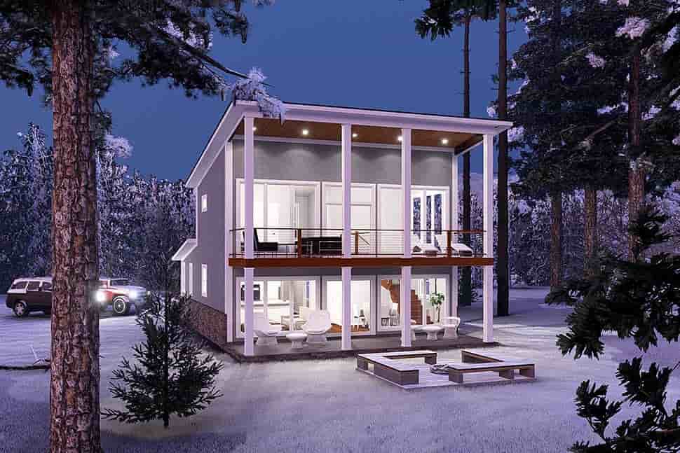 Cabin, Modern House Plan 82843 with 3 Beds, 2 Baths Picture 9