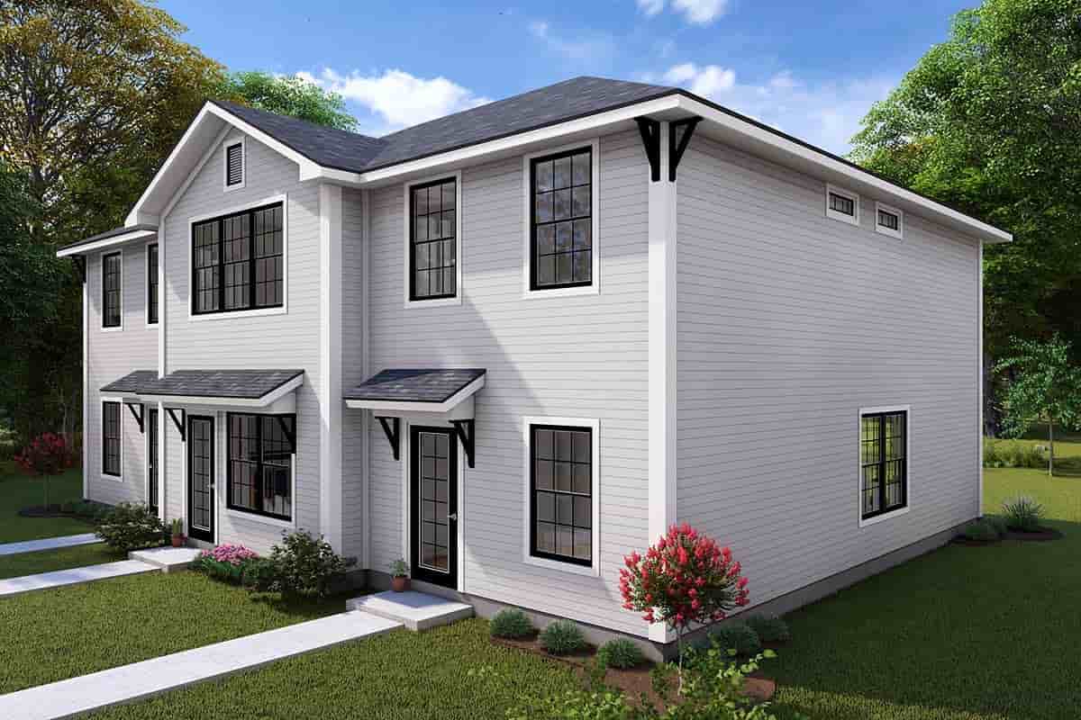 Traditional Multi-Family Plan 82844 with 6 Beds, 9 Baths Picture 1