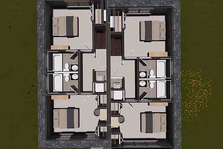 Traditional Multi-Family Plan 82845 with 4 Beds, 6 Baths Picture 5