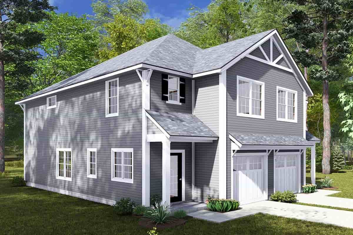 Traditional Multi-Family Plan 82859 with 6 Beds, 6 Baths, 2 Car Garage Picture 2