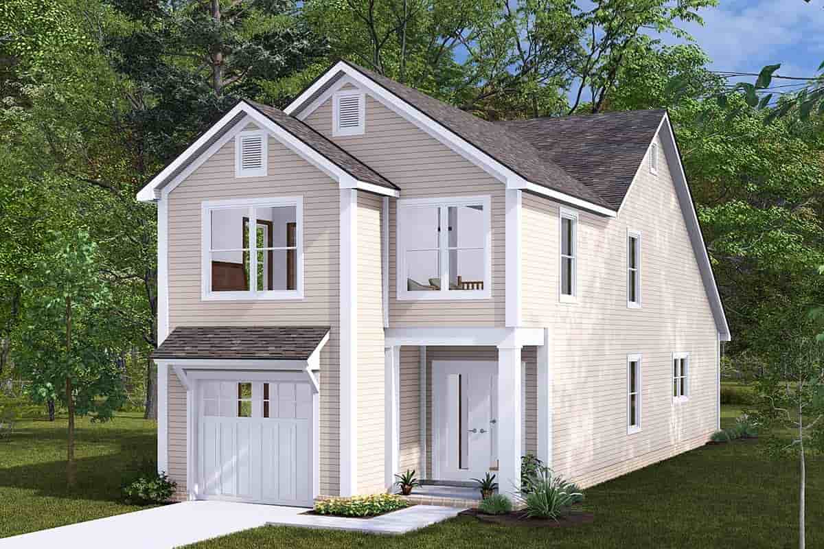 Cottage, Traditional House Plan 82888 with 3 Beds, 3 Baths, 1 Car Garage Picture 1