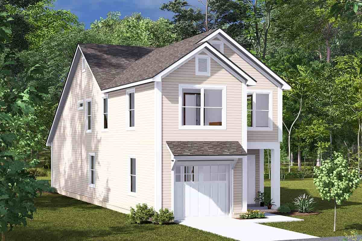 Cottage, Traditional House Plan 82888 with 3 Beds, 3 Baths, 1 Car Garage Picture 2