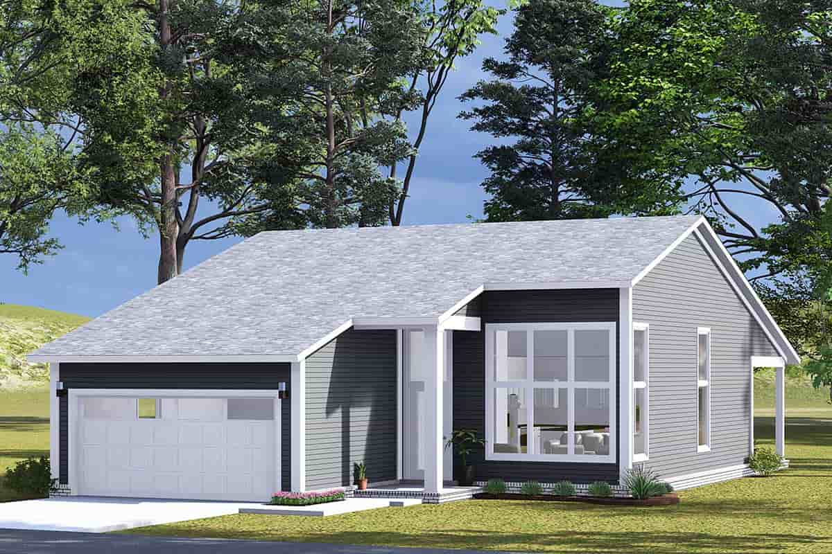 Contemporary, Cottage, Modern House Plan 82890 with 3 Beds, 2 Baths, 2 Car Garage Picture 1