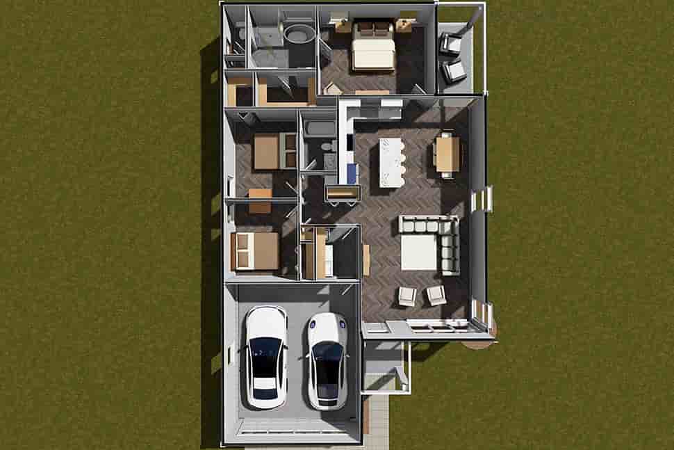 Contemporary, Cottage, Modern House Plan 82890 with 3 Beds, 2 Baths, 2 Car Garage Picture 6