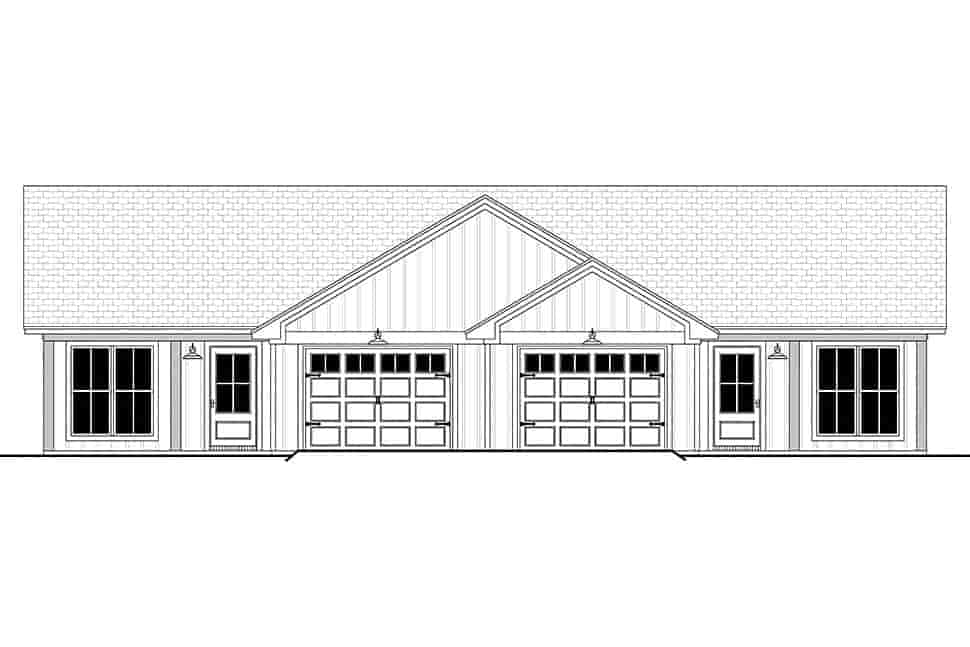 Country, Farmhouse, Traditional Multi-Family Plan 82923 with 4 Beds, 4 Baths, 2 Car Garage Picture 3