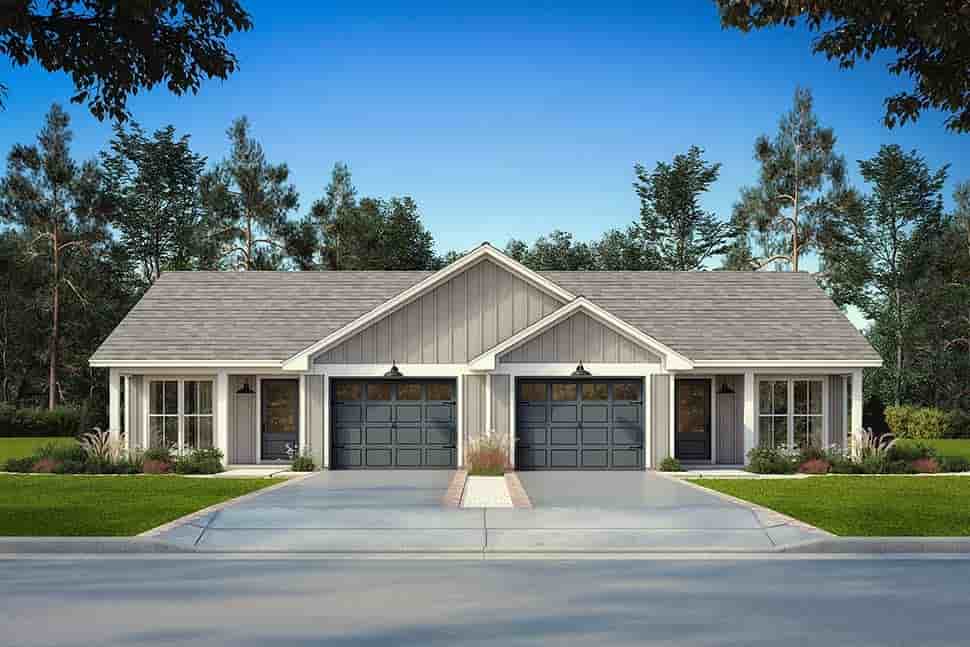 Country, Farmhouse, Traditional Multi-Family Plan 82923 with 4 Beds, 4 Baths, 2 Car Garage Picture 4