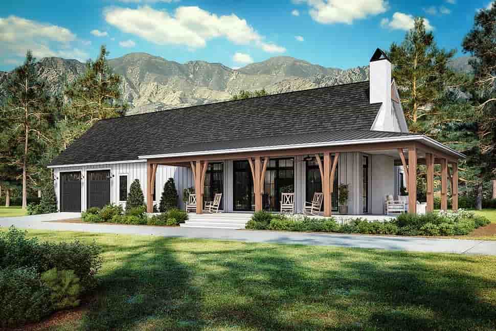 Barndominium, Country, Farmhouse House Plan 82928 with 3 Beds, 3 Baths, 3 Car Garage Picture 4