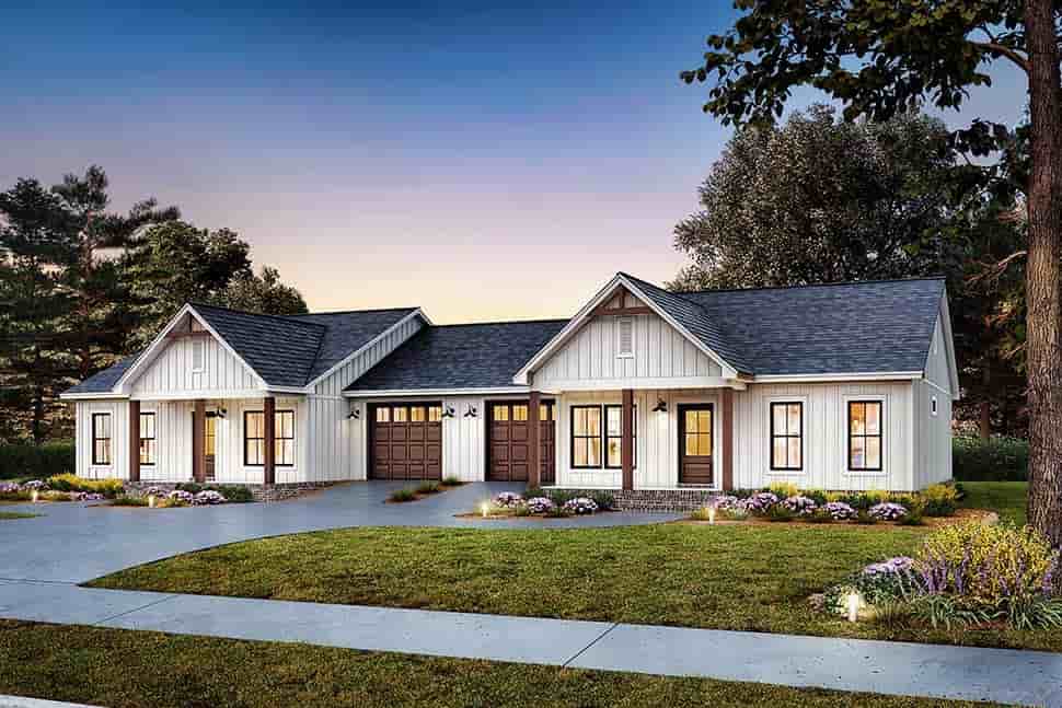 Cottage, Country, Craftsman, Farmhouse Multi-Family Plan 82931 with 4 Beds, 4 Baths, 2 Car Garage Picture 4